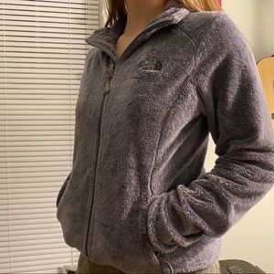 grey north face jacket